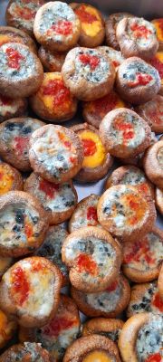 Champignons mit Blue Cheese/Cheddar