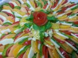 Melonensalat mit Orangensenfvinaigrette