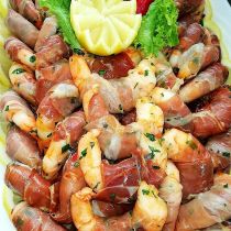 Garnelen im Parmaschinken Garnelen im Parmaschinken