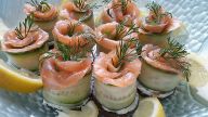 Rauchlachs Gurken Röllchen